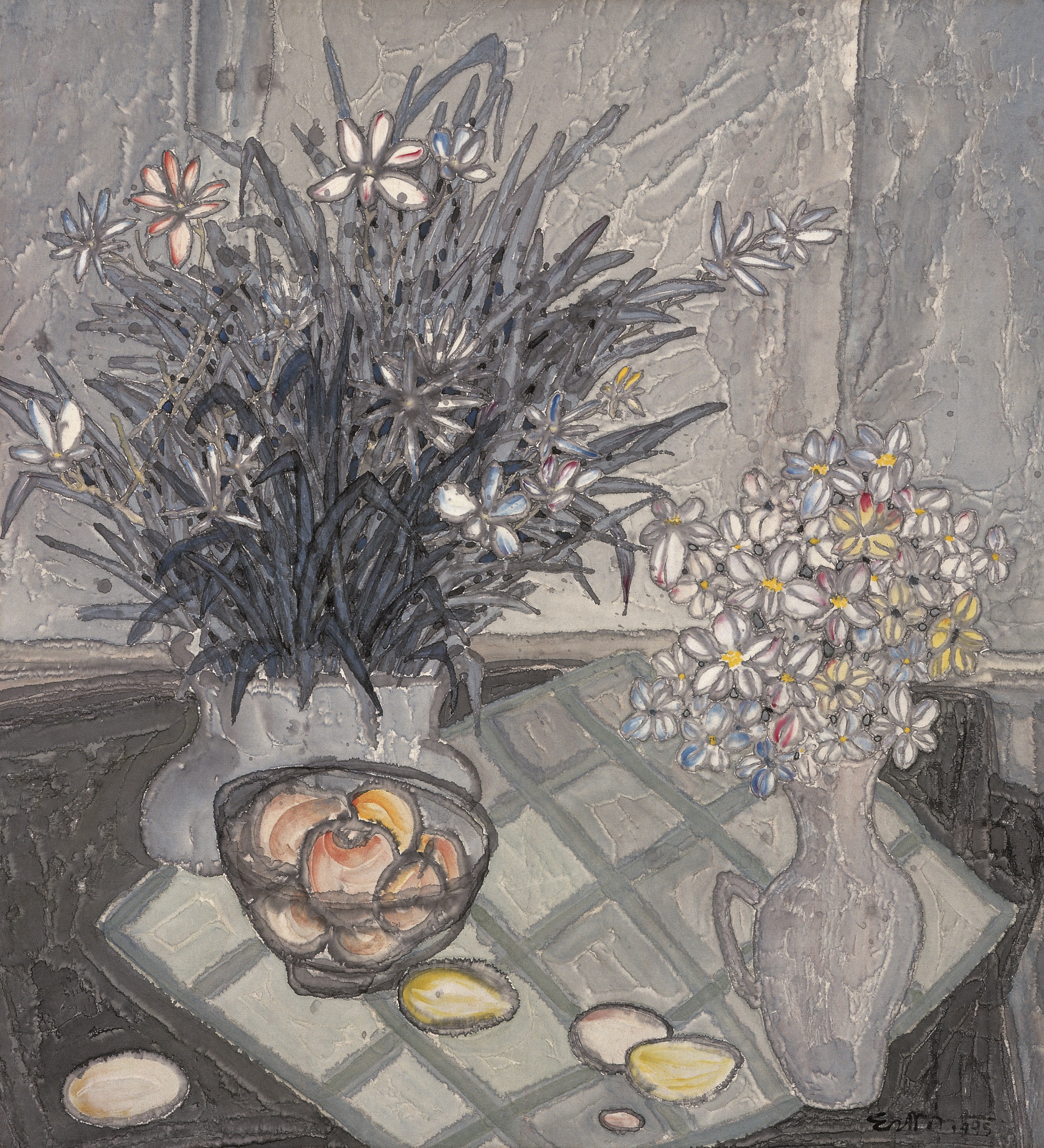Fruits in Glass Bowl (1995) Paper color. Private Collection